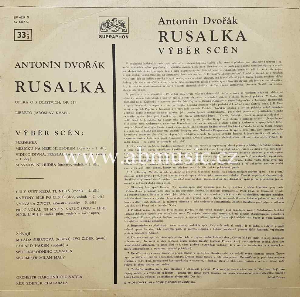 LP Antonín Dvořák - RUSALKA výběr scén