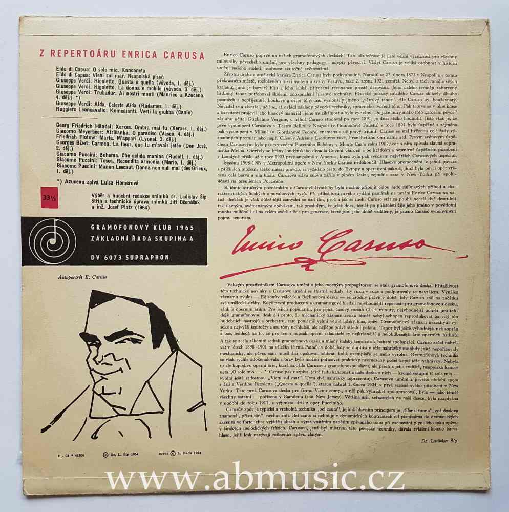 LP Enrico Caruso - Z repertoáru Enrica Carusa 
