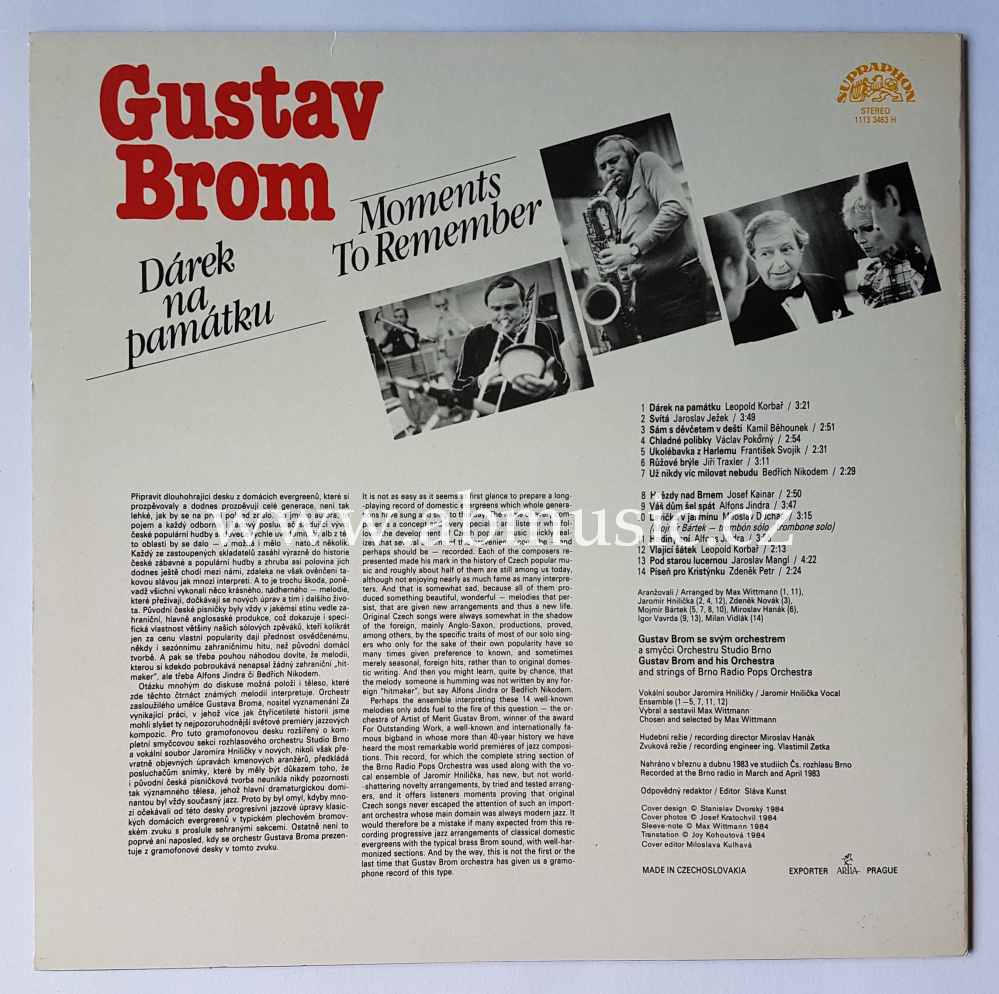 LP Brom Gustav - Dárek na památku / Moments To Remember - LP deska / vinyl