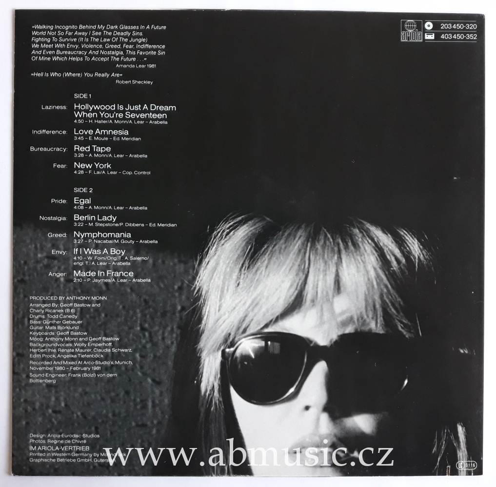 LP Amanda Lear - Incognito