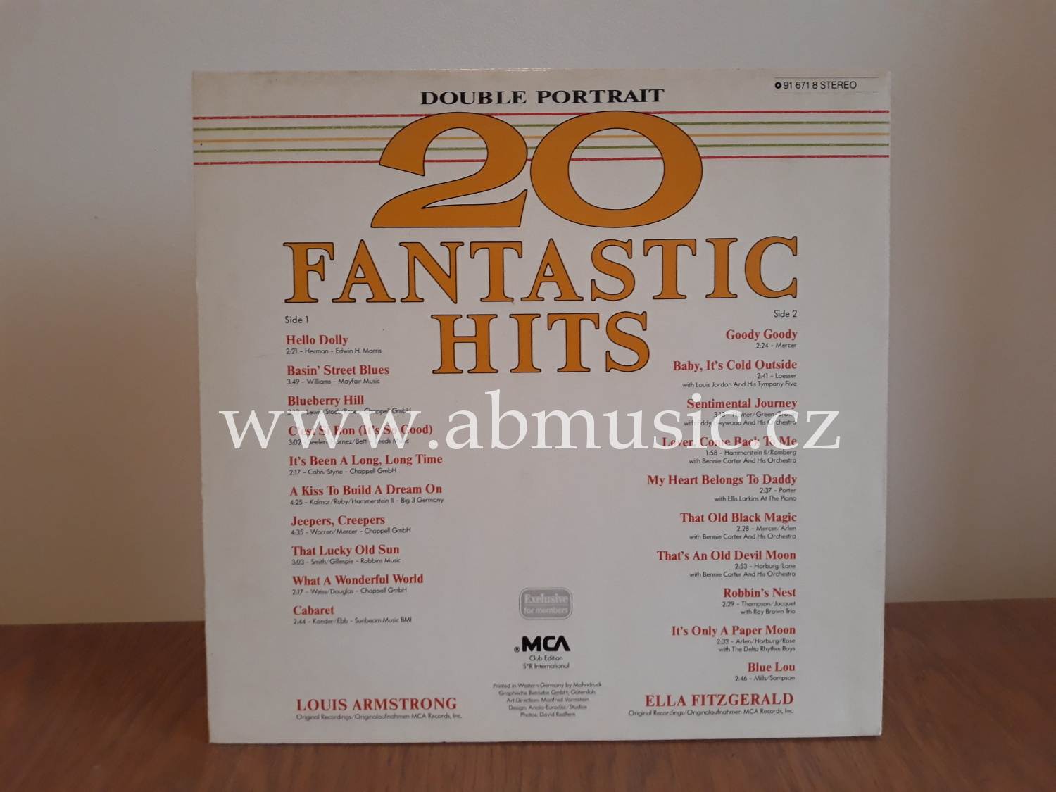 LP Ella Fitzgerald , Louis Armstrong - Double Portrait - 20 Fantastic Hits