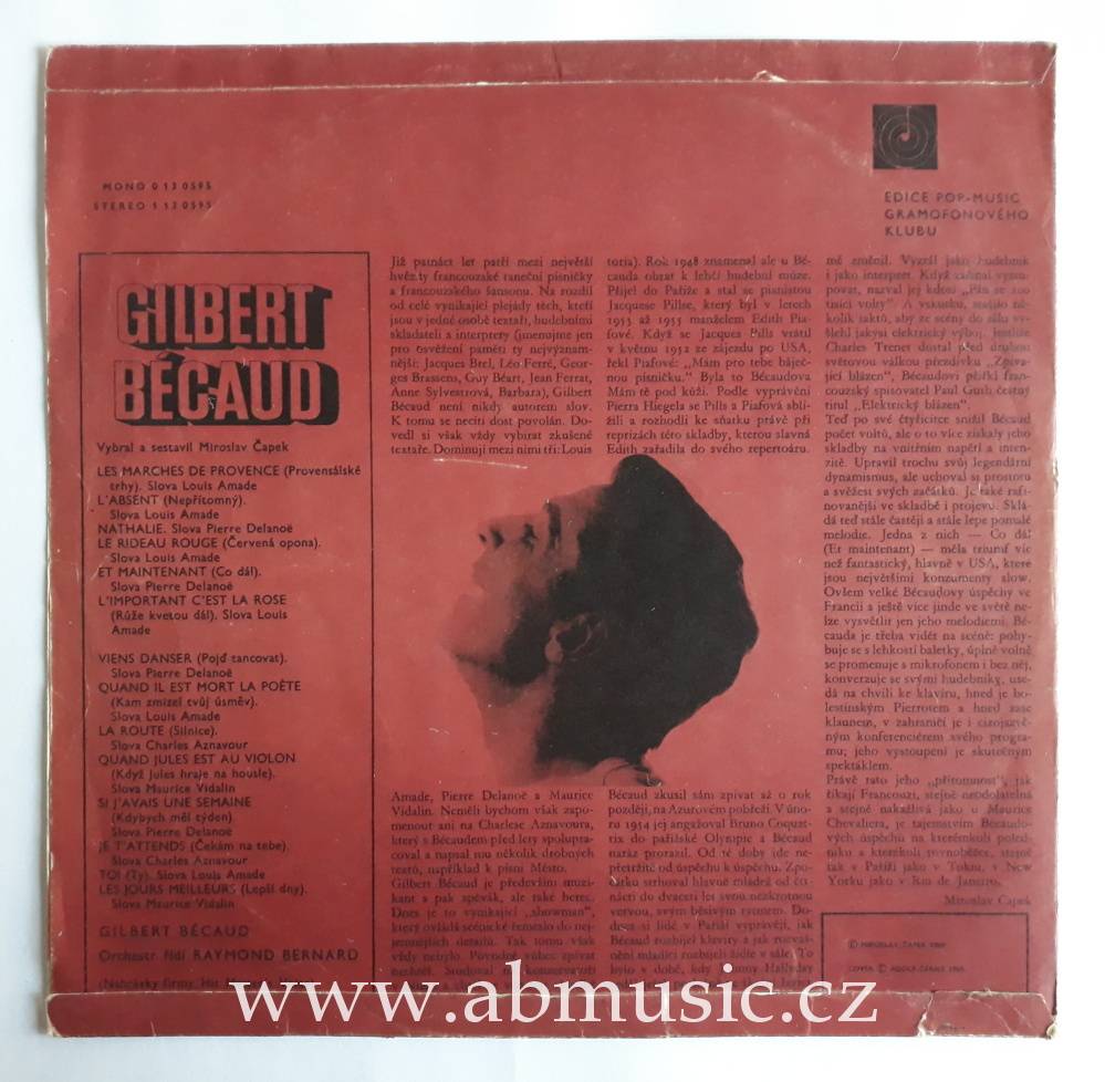 LP Gilbert Bécaud - Gramofonový klub