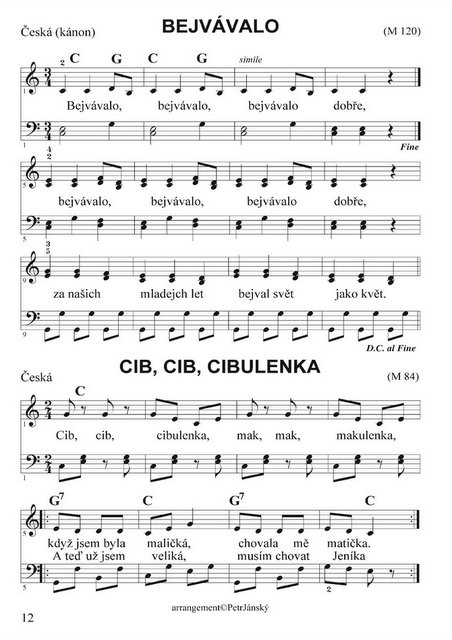 Já, písnička 1 klavír