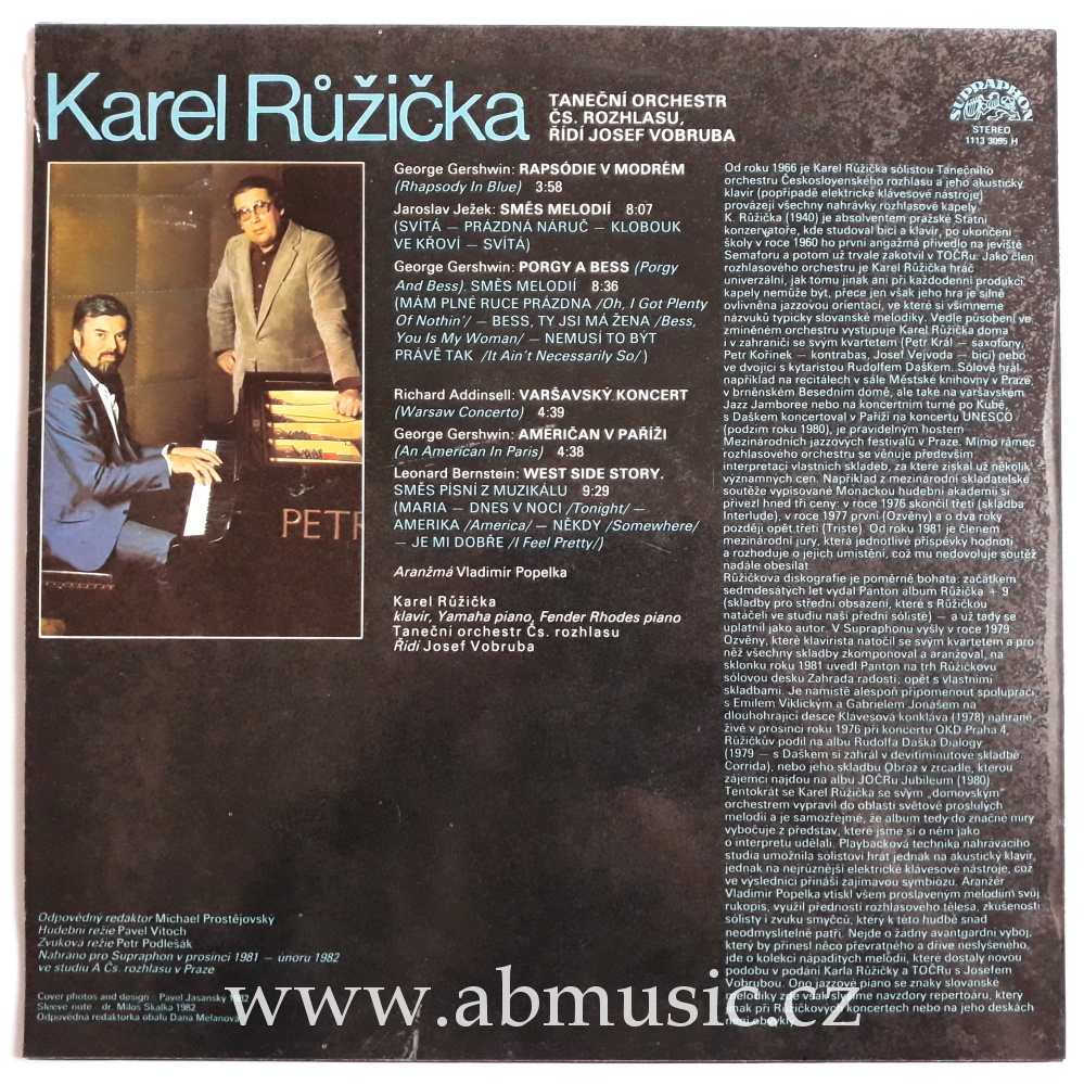 LP Karel Růžička - Taneční orchestr Čs. rozhlasu Josef Vobruba