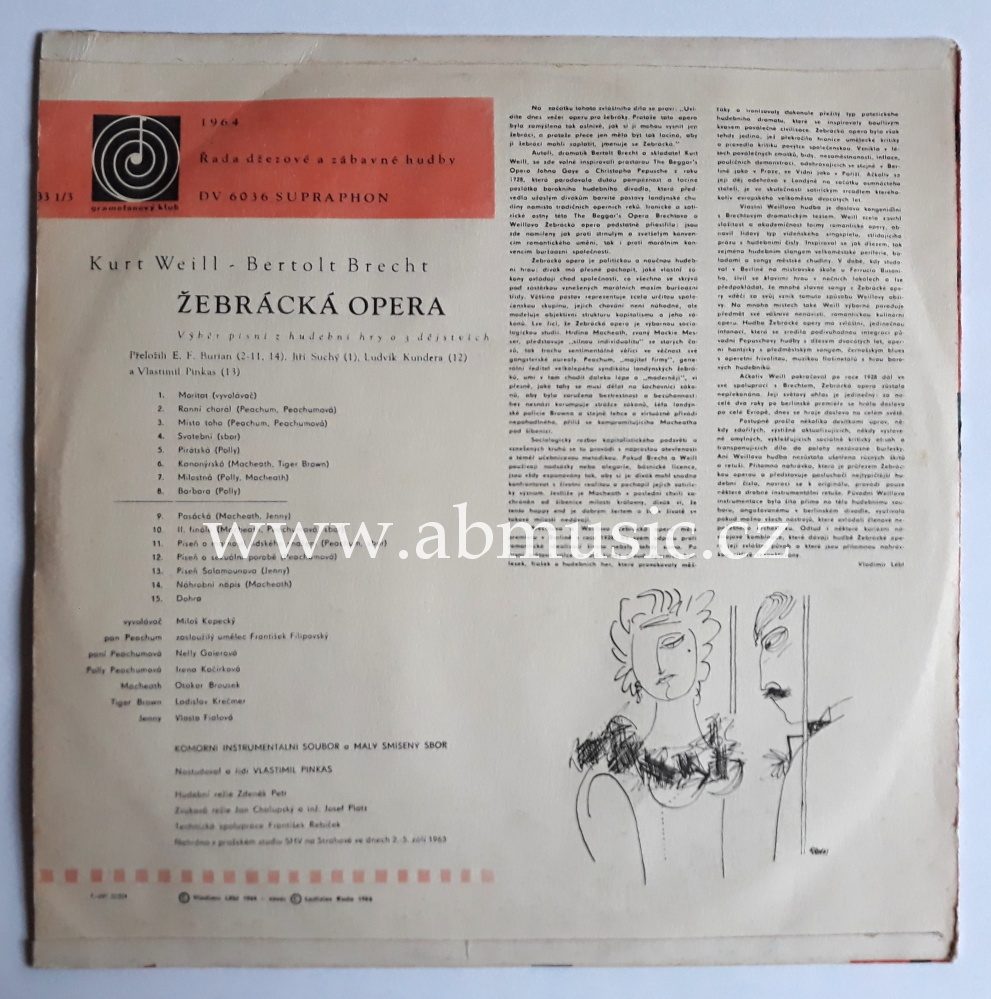 LP Kurt Weill , Bertolt Brecht - Žebrácká Opera