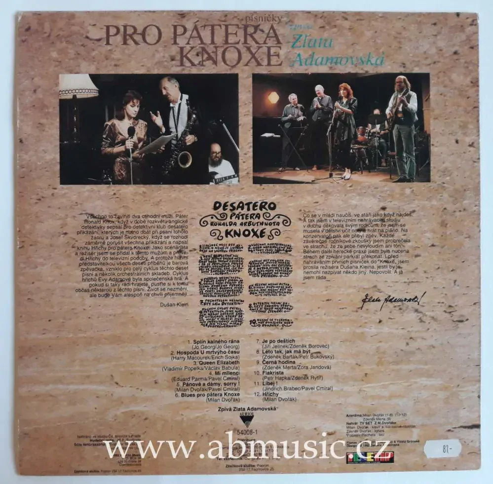 LP Písničky pro pátera Knoxe - Zlata Adamovská 