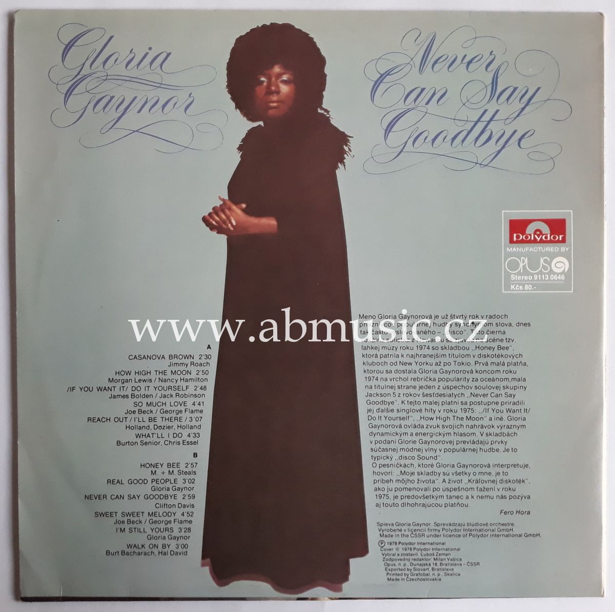 LP Gloria Gaynor - Never Can Say Goodbye
