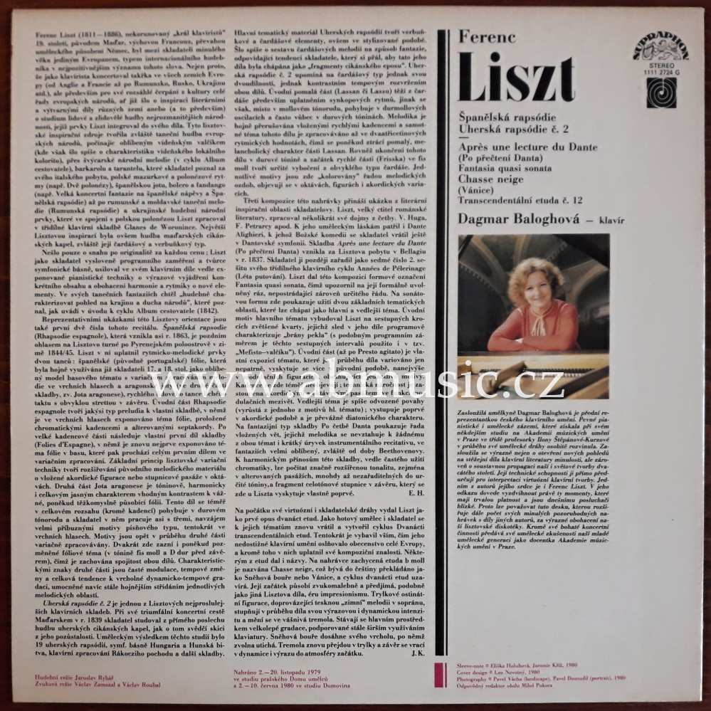 LP Liszt - Španělská rapsódie , Uherská rapsódie