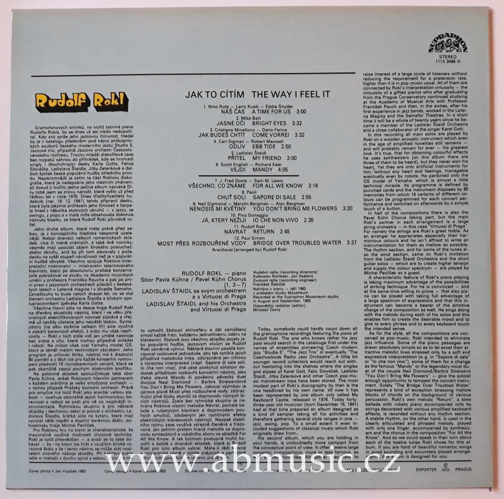 LP Rudolf Rokl - Jak to cítím / The Way I Feel It