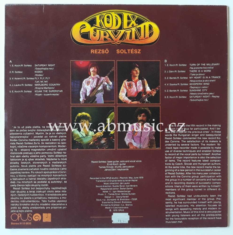 LP Rezső Soltész - Kodex Corvina