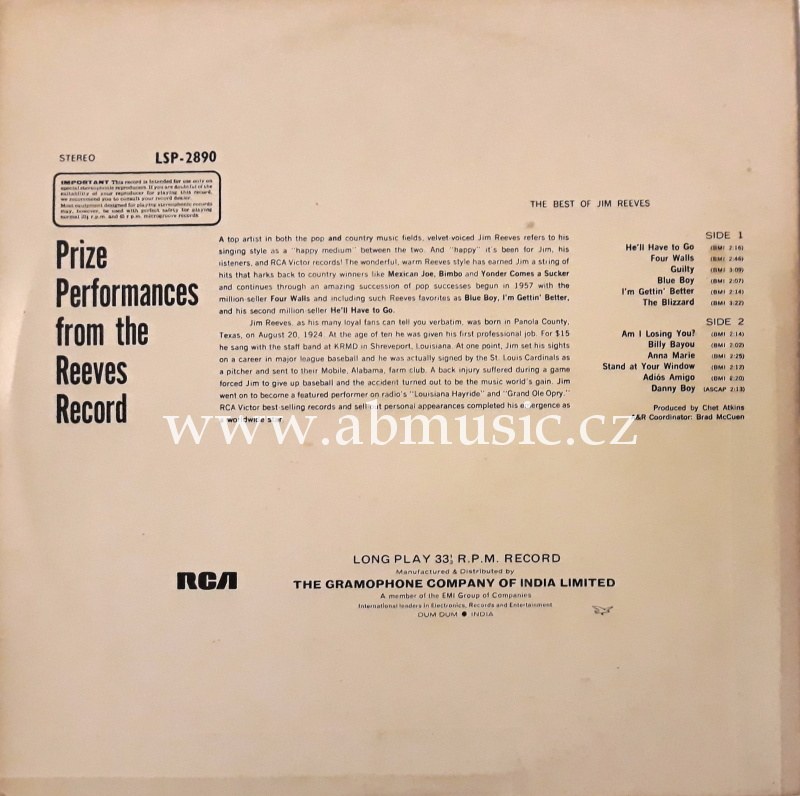 LP Jim Reeves - The best of