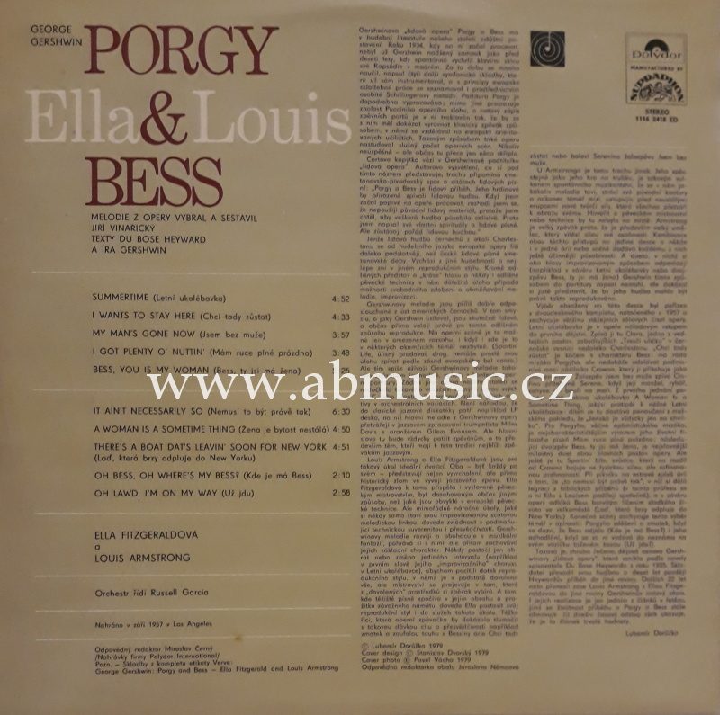 LP Ella Fitzgeraldová & Louis Armstrong, Porgy & Bess, George Gershwin
