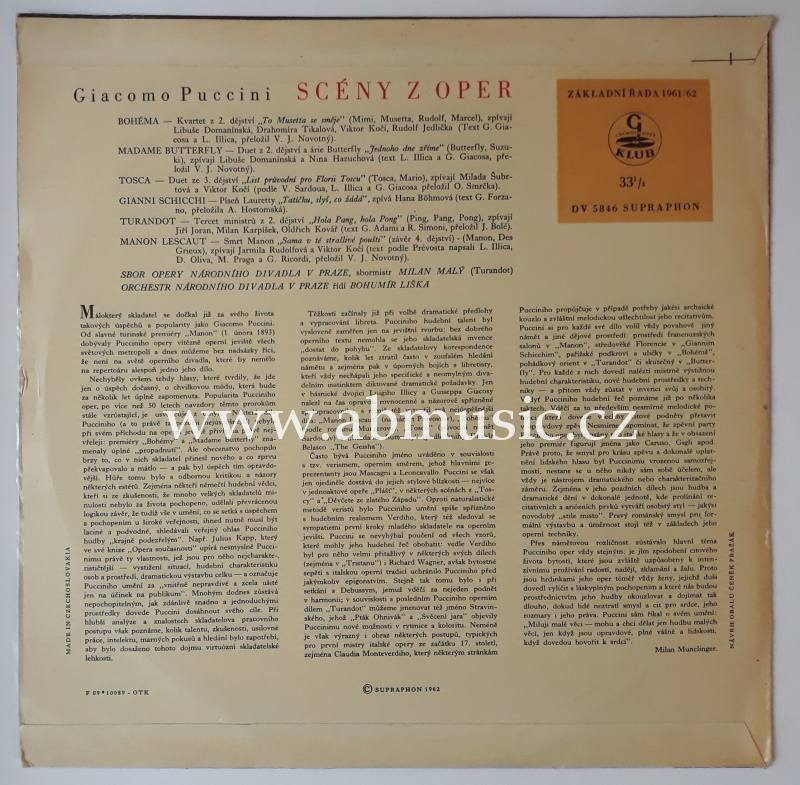 LP Giacomo Puccini ‎Scény z oper