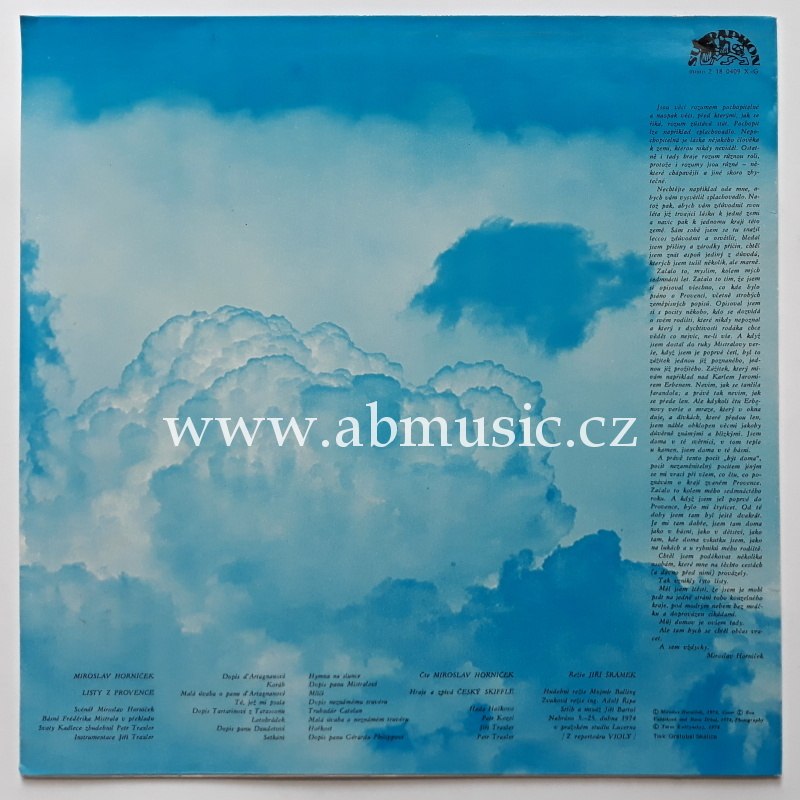 LP Miroslav Horníček - Listy z Provence ,