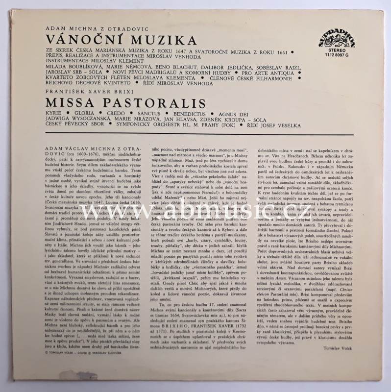 LP F.X. BRIXI - A. MICHNA - Vánoční muzika , Missa Pastoralis