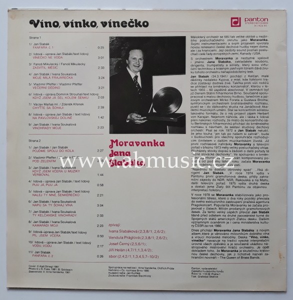 LP Moravanka Jana Slabáka - Víno, Vínko, Vínečko 