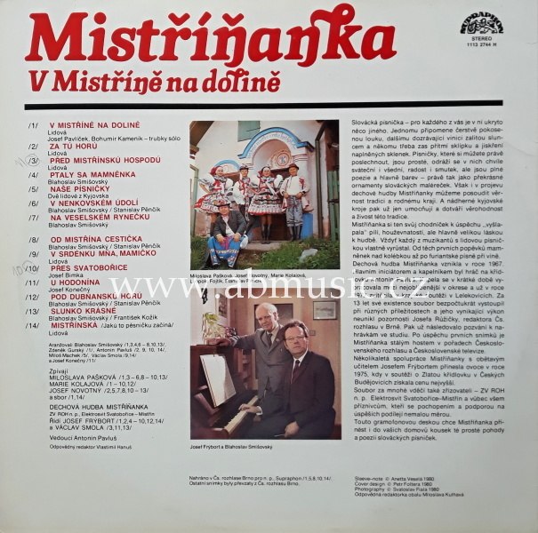 LP Mistříňanka - V Mistříně na dolině