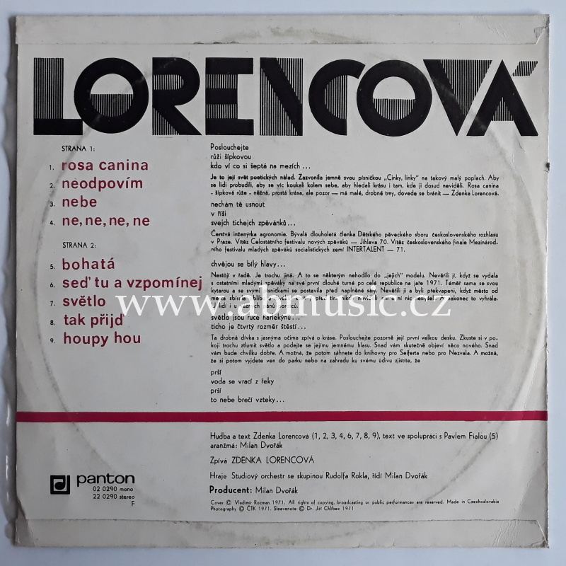 EP Zdenka Lorencová 1971