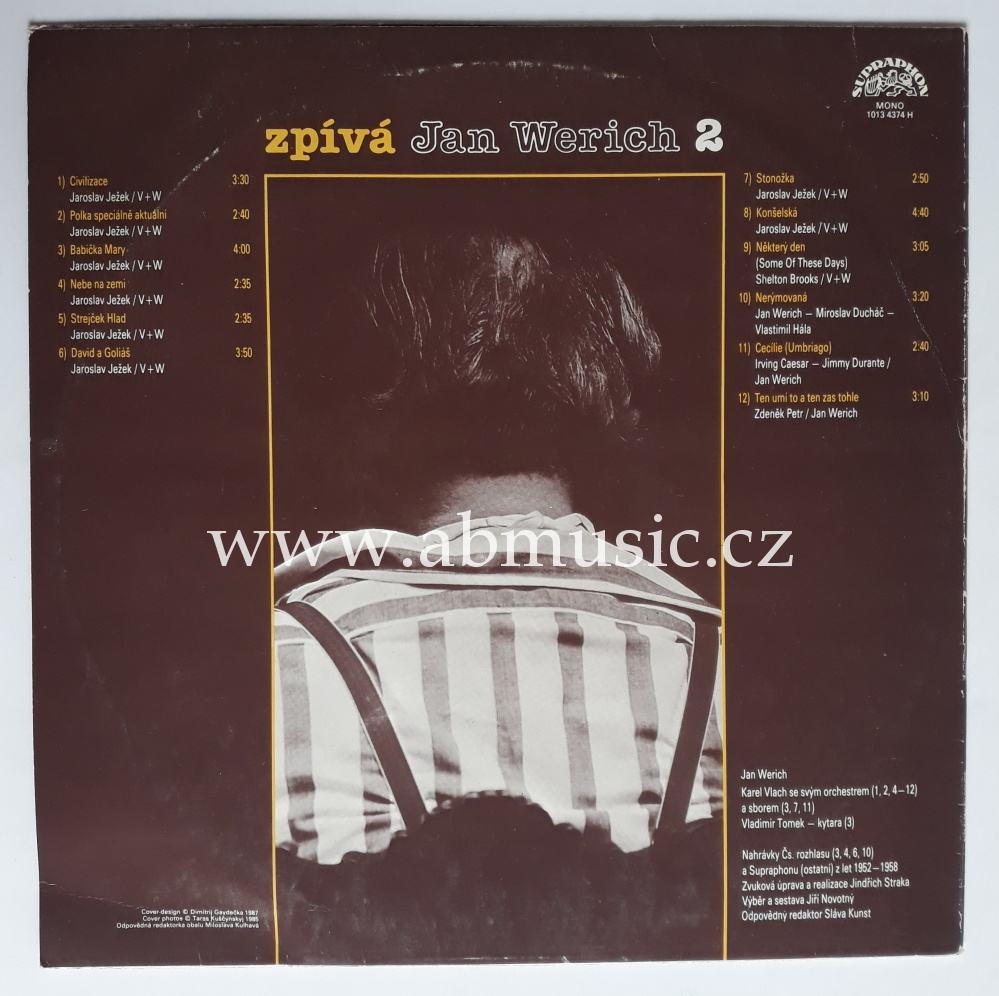 LP Jan Werich - Zpívá Jan Werich 2 .