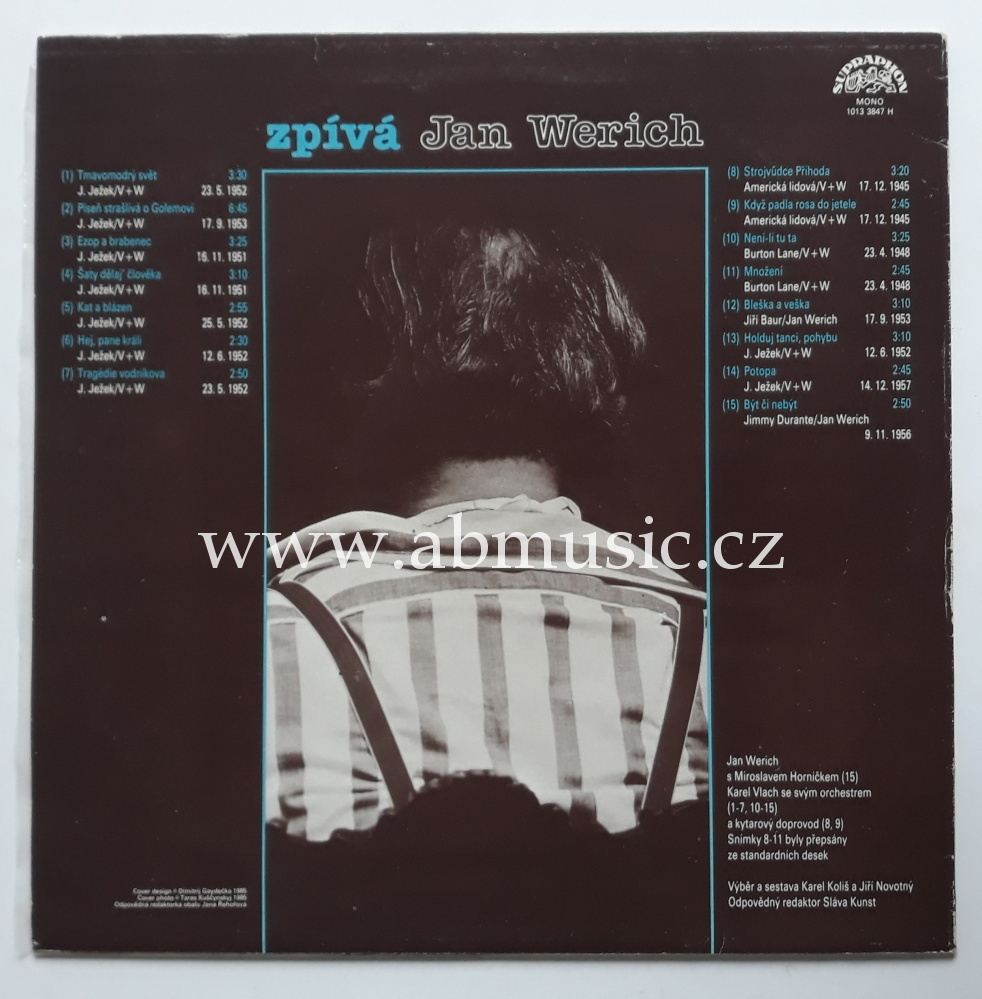 LP Jan Werich - Zpívá Jan Werich 1 Vinyl