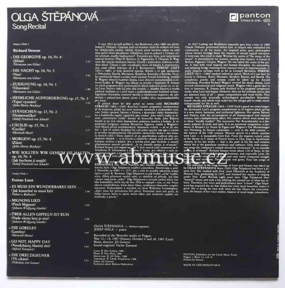 LP Olga Štěpánová - mezzo soprán - Liszt, Strauss