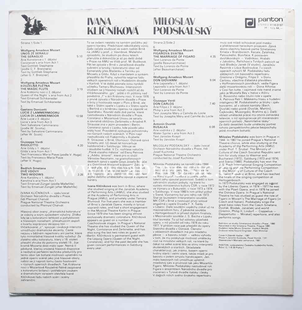 LP Ivana Klíčníková a Miloslav Podskalský - Mozart, Dvořák, Smetana