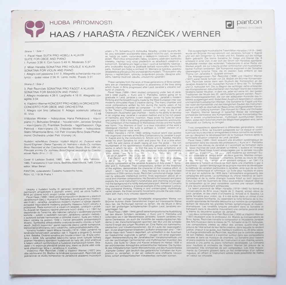 LP Pavel Haas, Milan Harašta ...