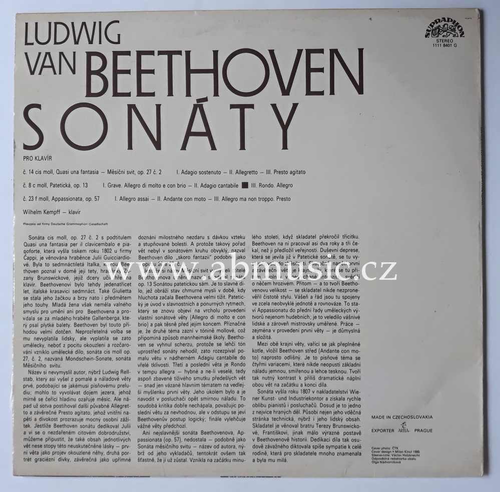 LP Beethoven sonáty - Wilhelm Kempff
