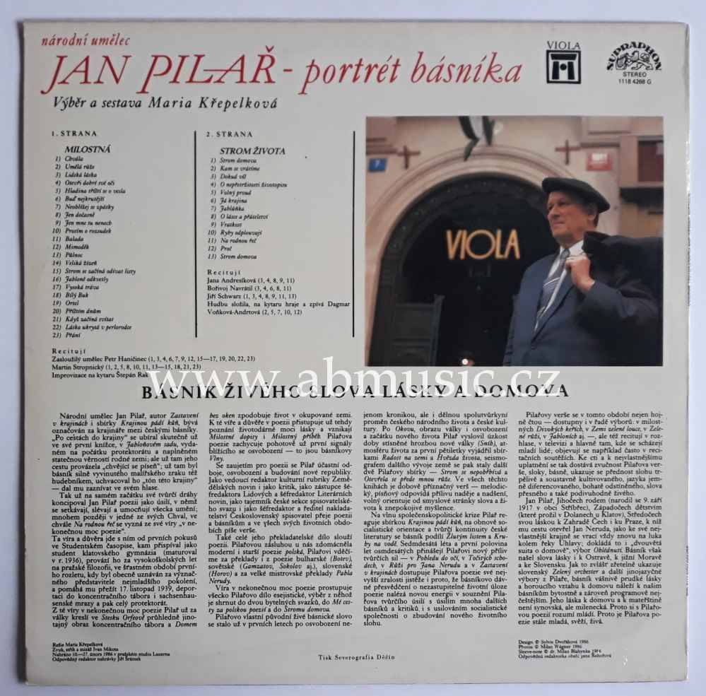 LP Jan Pilař - Portrét básníka 