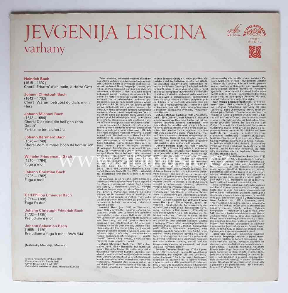 LP Jevgenija Lisicina - Varhany Bach