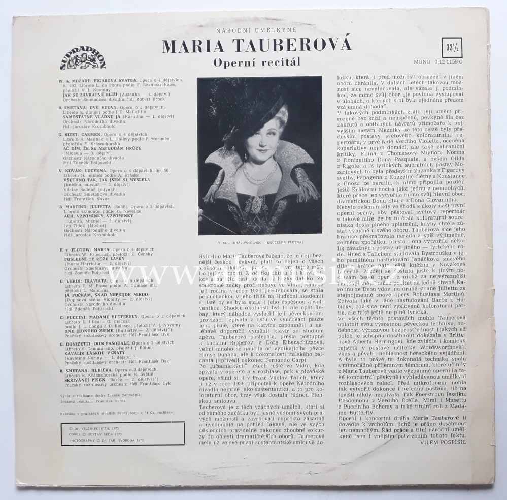 LP Maria Tauberová - Operní recitál