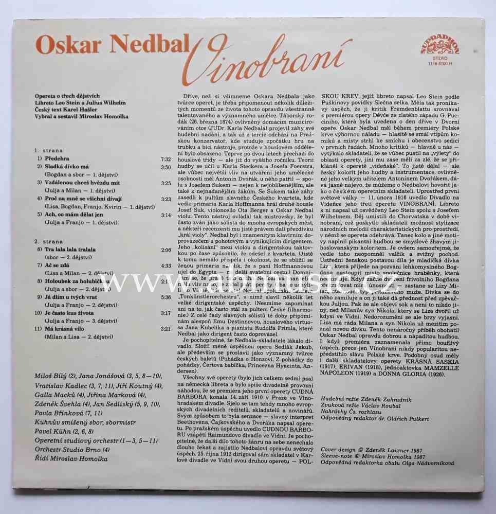 LP Oskar Nedbal - Vinobraní 