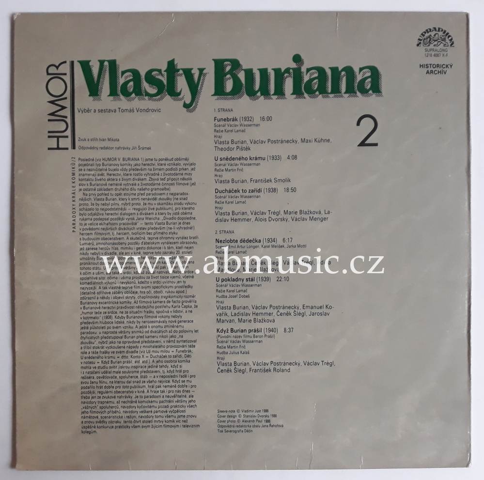 LP Humor Vlasty Buriana 2 - Vlasta Burian 
