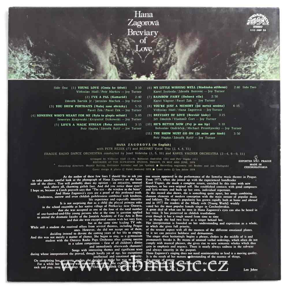 LP Hana Zagorová - Breviary of Love 