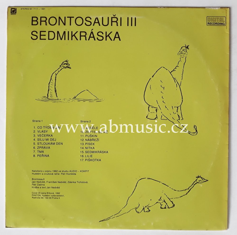 LP Brontosauři III - Sedmikráska Vinyl