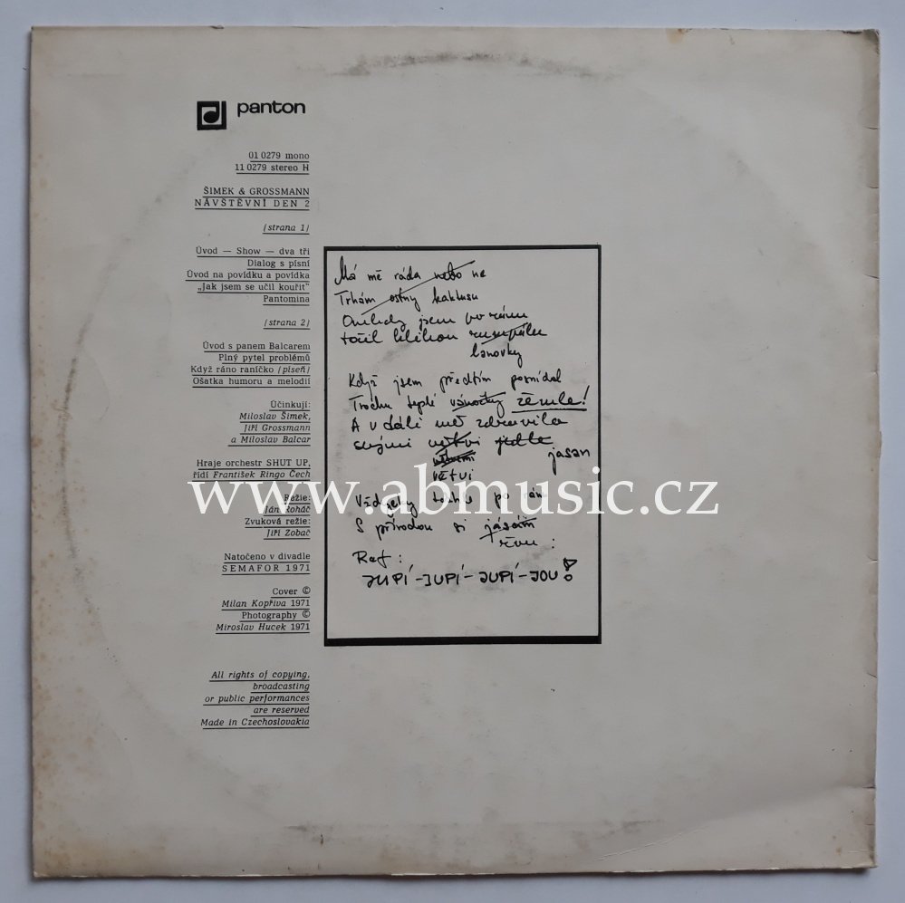 LP Šimek a Grossmann - Návštěvní den 2 vinyl