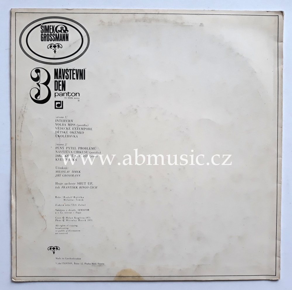 Šimek a Grossmann - Návštěvní den 3. vinyl