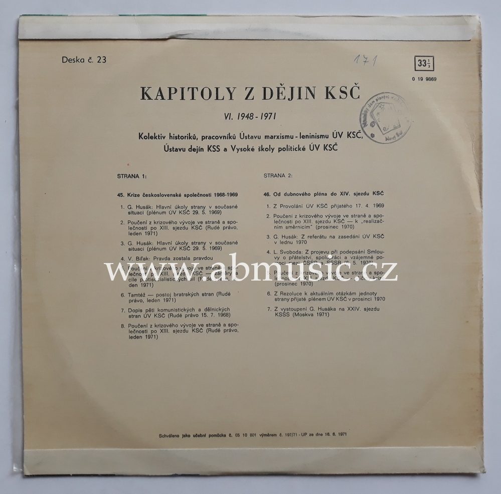 LP KAPITOLY Z DĚJIN KSČ VI. 1948-1971