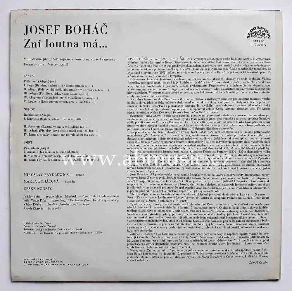 LP Josef Boháč - Zní loutna má...