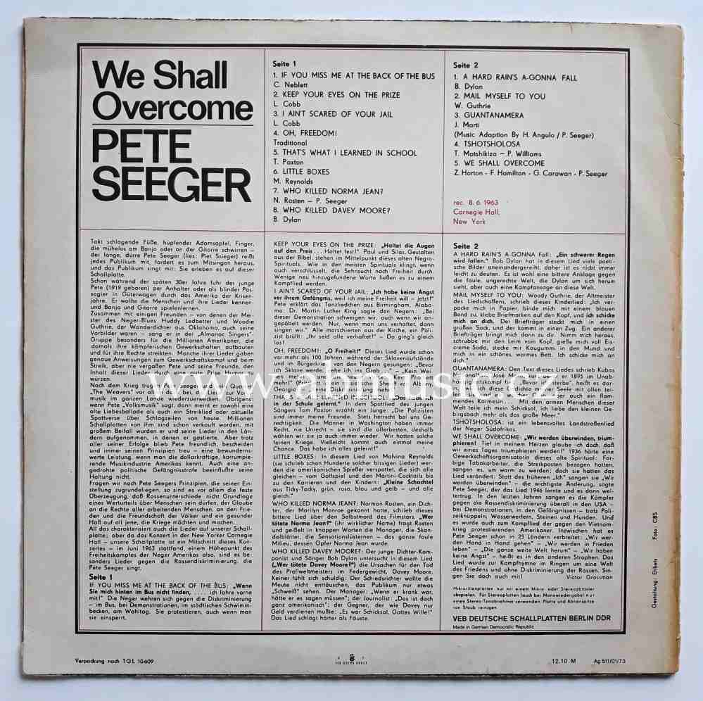 LP Pete Seeger - We Shall Overcome