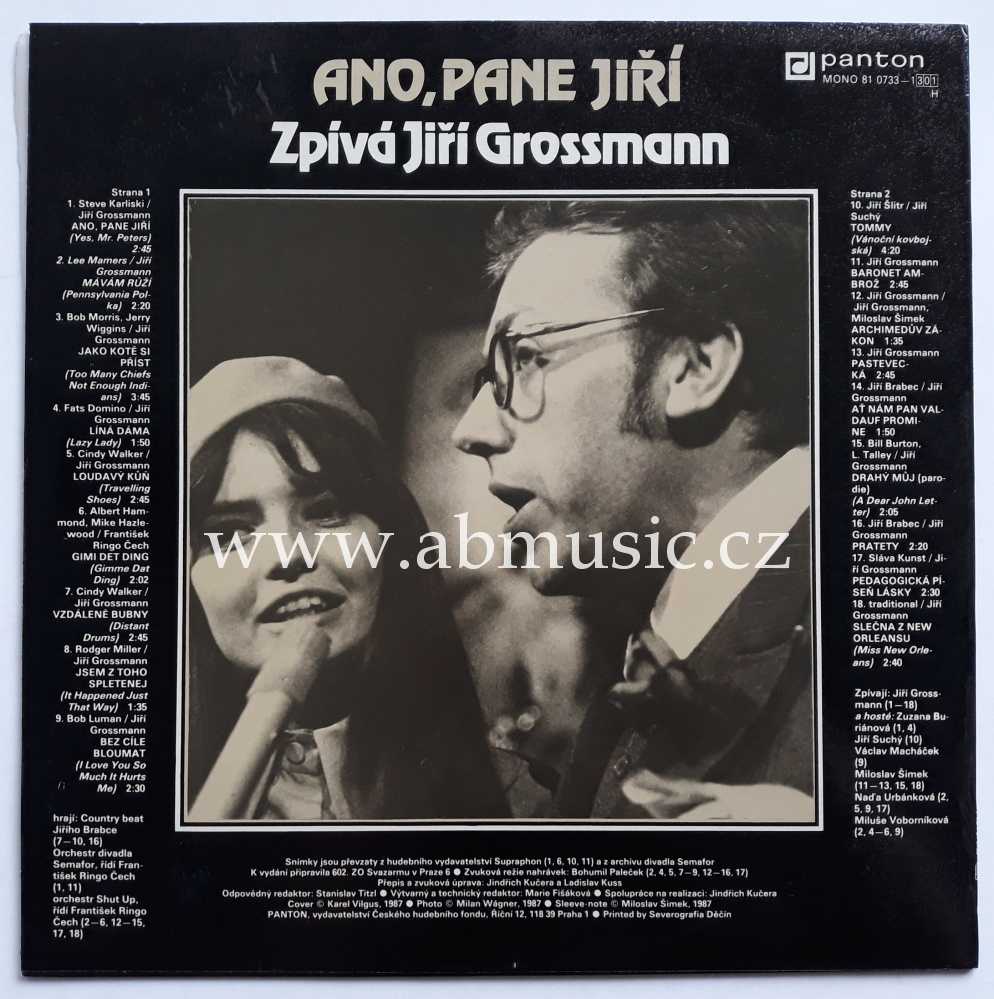 LP Jiří Grossmann - Ano, pane Jiří Vinyl