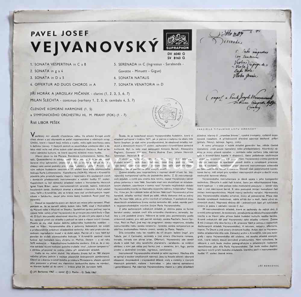LP Pavel Vejvanovský - Orchestrální skladby