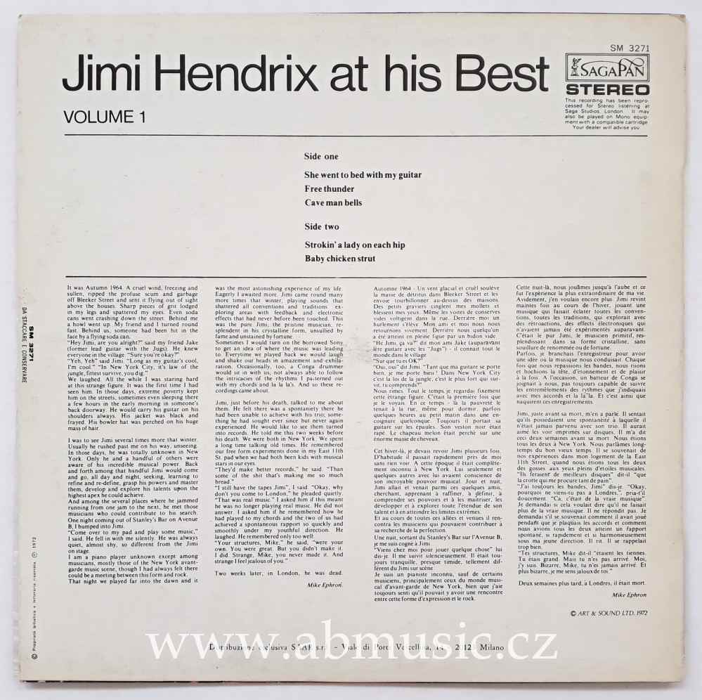 LP Jimi Hendrix at his Best Volume 1
