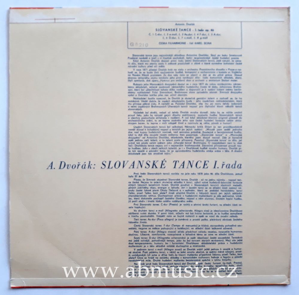 LP Antonín Dvořák - Slovanské tance I