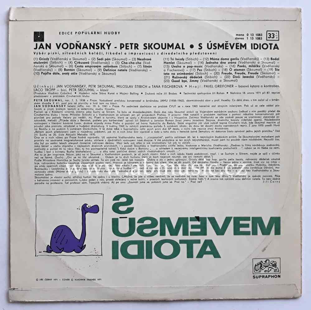 LP Vodňanský a Skoumal - S úsměvem idiota 1971 Vinyl