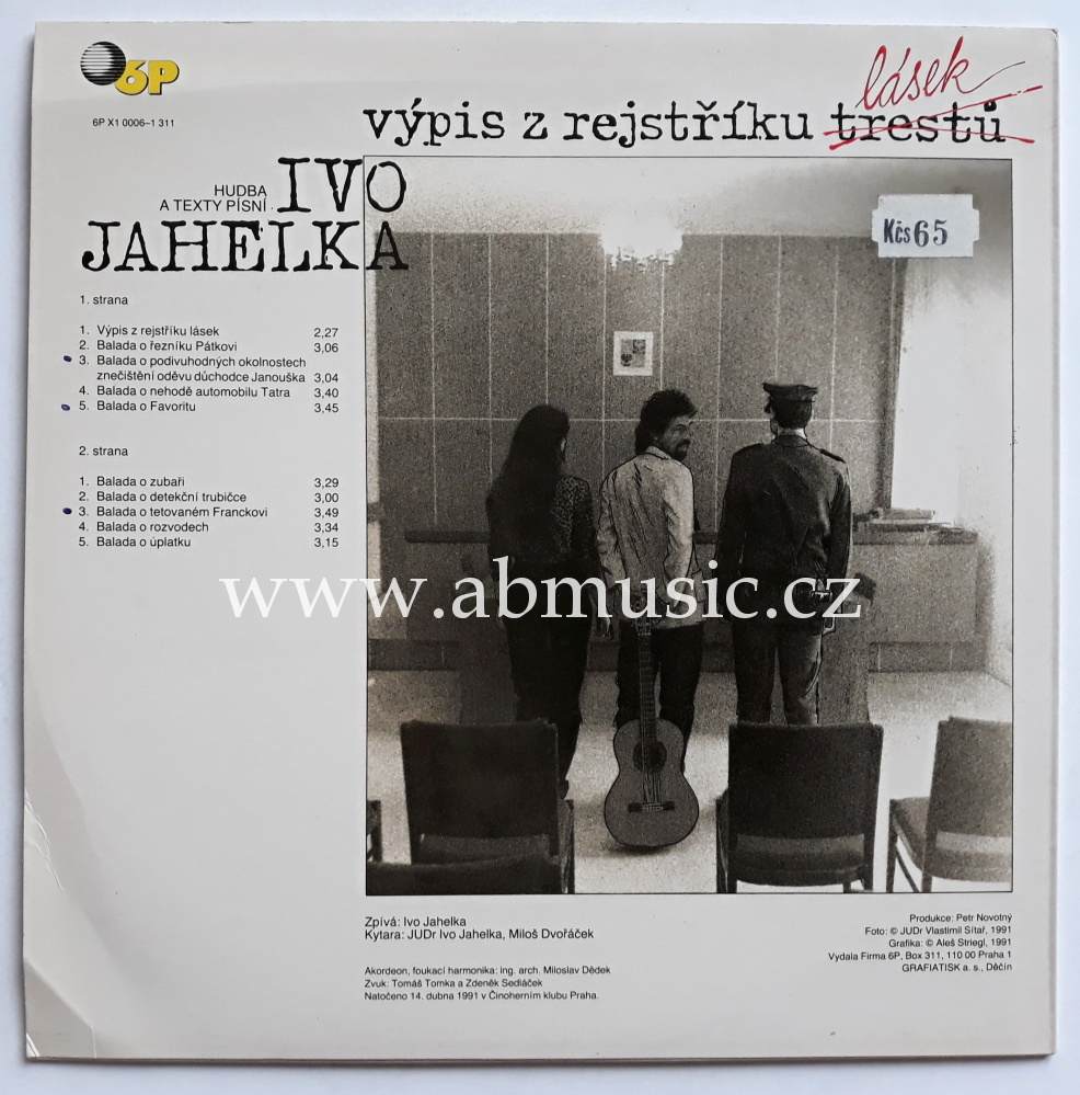 LP Ivo Jahelka - Výpis z rejstříku lásek LP deska / Vinyl