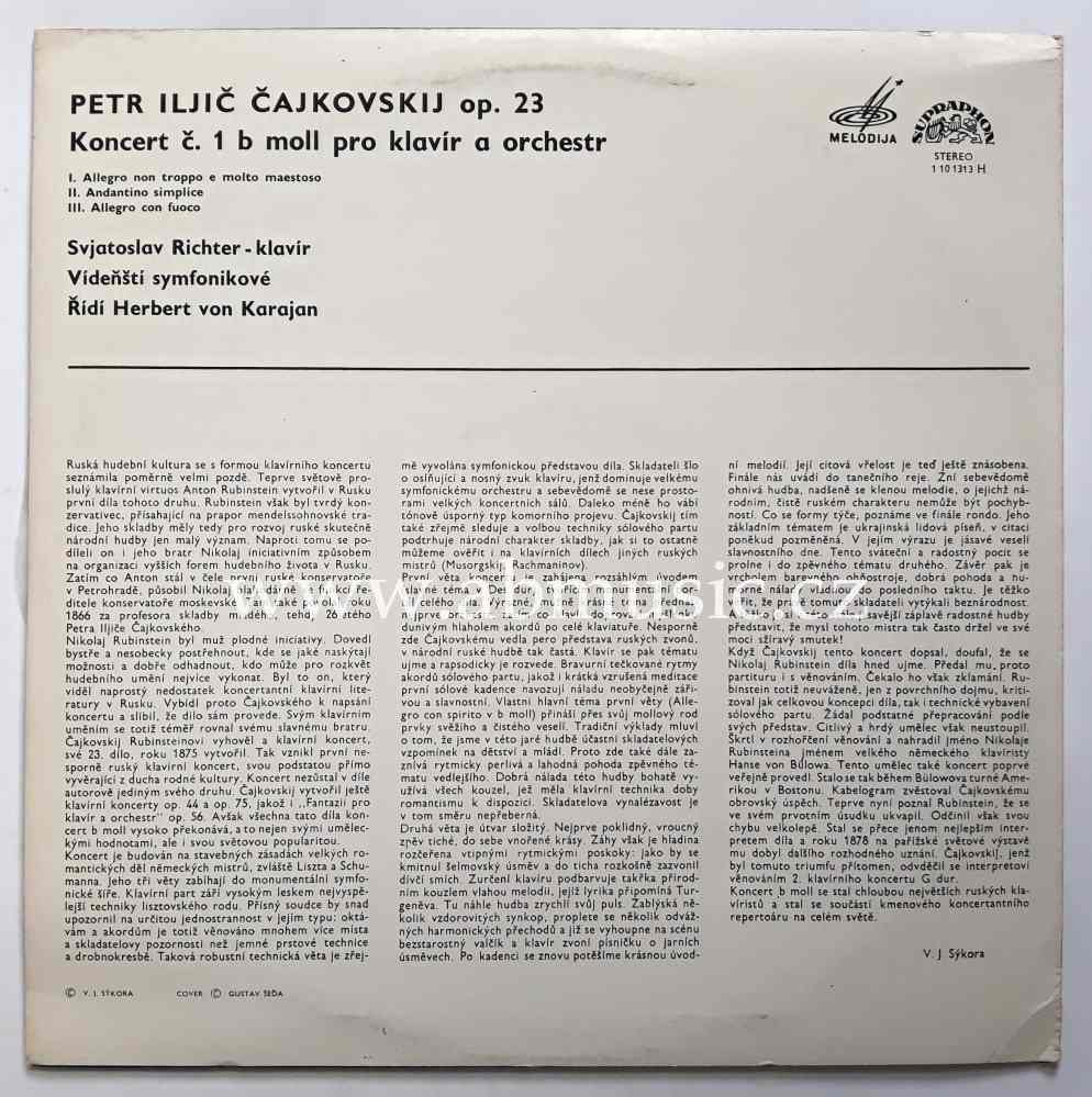 LP Čajkovskij - Koncert pro klavír a orchestr č.1 B moll op.23 Vinyl ,