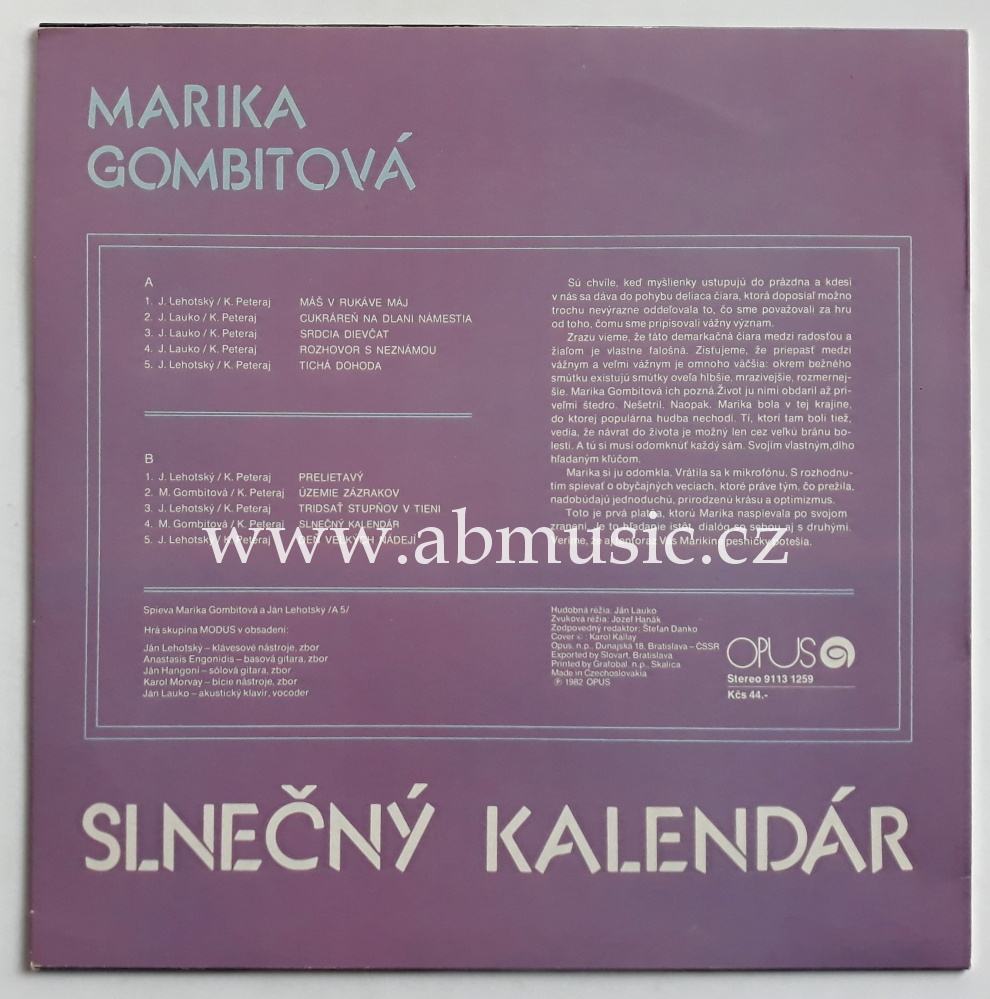 LP Marika Gombitová - Slnečný kalendár - Vinyl