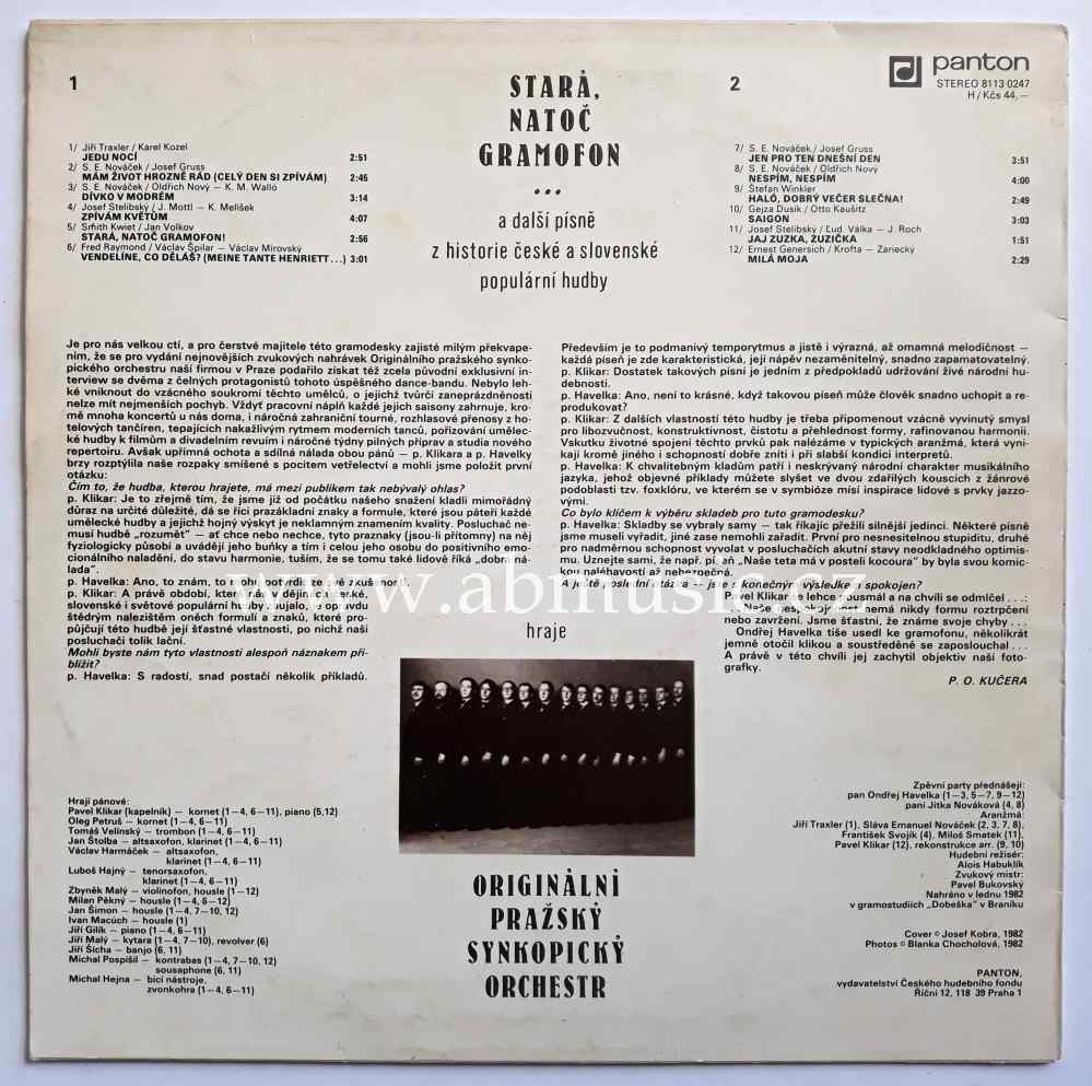LP Originální pražský synkopický orchestr - Stará, natoč gramofon - Ondřej Havelka - Vinyl 