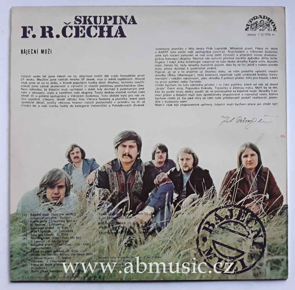 LP JIŘÍ SCHELINGER A Skupina F. R. Čecha - Báječní muži Vinyl